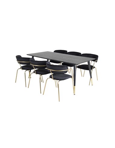 Matgrupp Dipp med Arrow matstolar, 180 × 90 cm