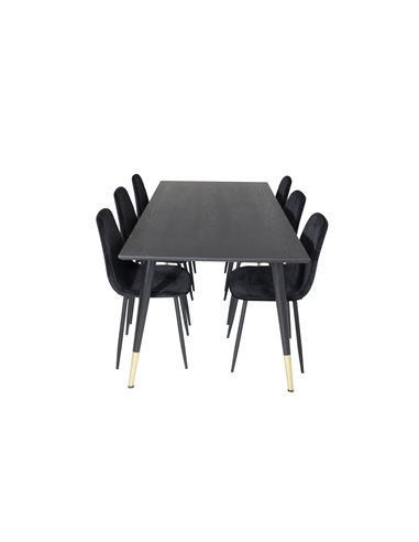 Matgrupp Dipp med Polar matstolar, 180 × 90 cm