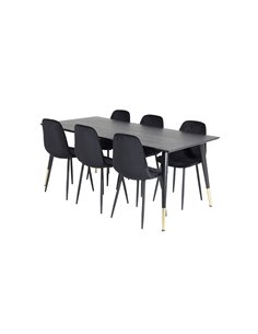 Matgrupp Dipp med Polar matstolar, 180 × 90 cm 2