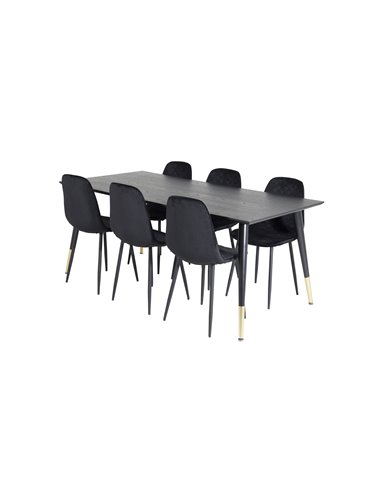 Matgrupp Dipp med Polar matstolar, 180 × 90 cm