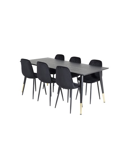 Matgrupp Dipp med Polar matstolar, 180 × 90 cm