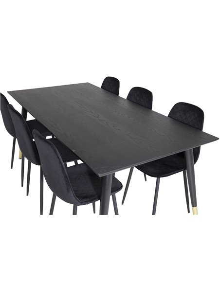 Matgrupp Dipp med Polar matstolar, 180 × 90 cm