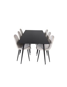 Matgrupp Silar med Polar matstolar, 180 × 90 cm