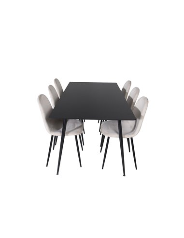 Matgrupp Silar med Polar matstolar, 180 × 90 cm