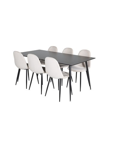 Matgrupp Silar med Polar matstolar, 180 × 90 cm