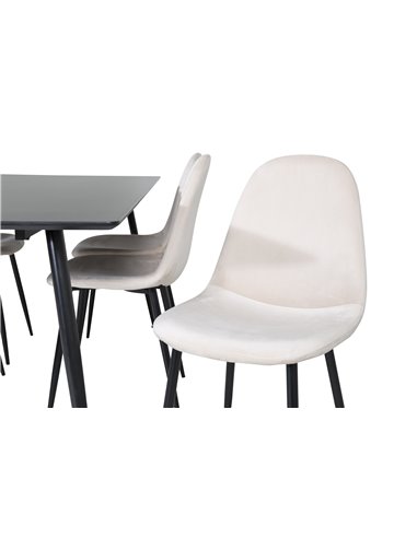 Matgrupp Silar med Polar matstolar, 180 × 90 cm