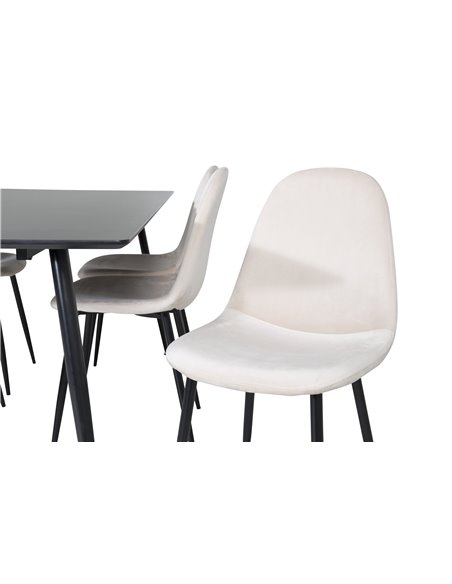 Matgrupp Silar med Polar matstolar, 180 × 90 cm