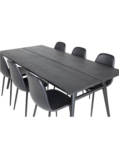 Matgrupp Sleek med Polar matstolar, 195 × 95 cm
