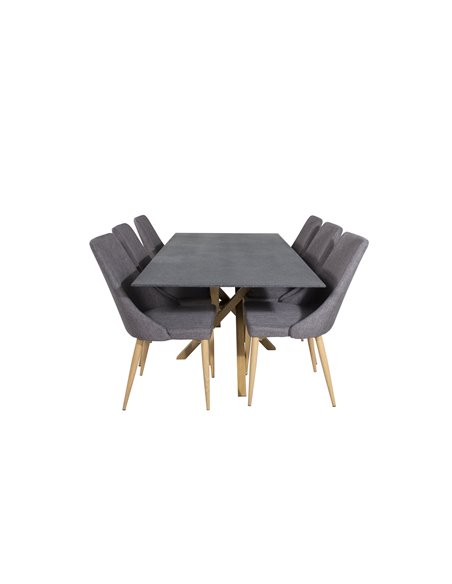 Matgrupp Piazza med Leone matstolar, 180 × 90 cm