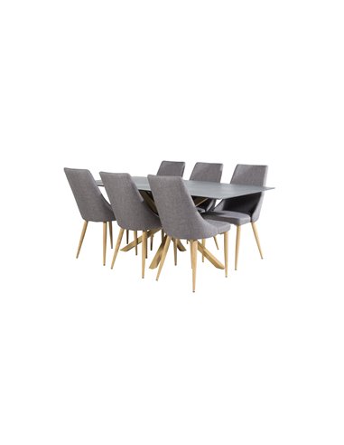 Matgrupp Piazza med Leone matstolar, 180 × 90 cm
