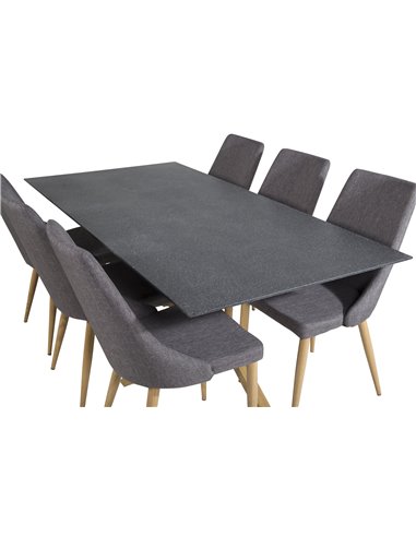 Matgrupp Piazza med Leone matstolar, 180 × 90 cm
