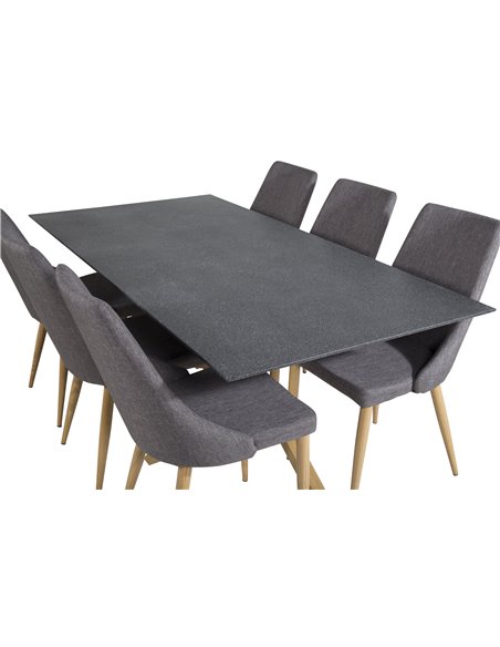 Matgrupp Piazza med Leone matstolar, 180 × 90 cm