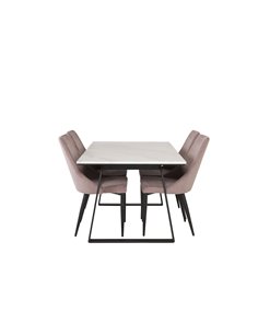 Matgrupp Estelle med Leone matstolar, 140 × 90 cm