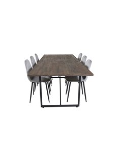 Matgrupp Padang med Polar matstolar, 250 × 100 cm