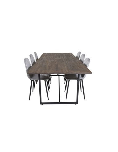 Matgrupp Padang med Polar matstolar, 250 × 100 cm
