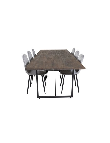 Matgrupp Padang med Polar matstolar, 250 × 100 cm