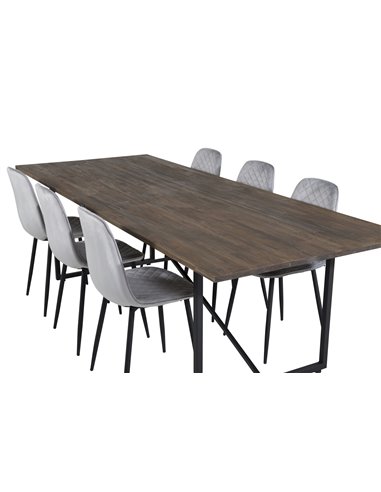 Matgrupp Padang med Polar matstolar, 250 × 100 cm