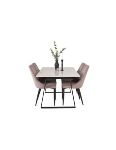 Matgrupp Estelle med Leone matstolar, 140 × 90 cm 2