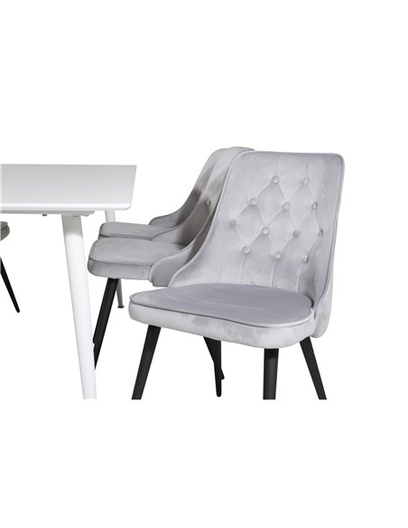 Matgrupp Polar med Velvet Deluxe matstolar, 180 × 90 cm