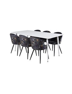 Matgrupp Polar med Velvet matstolar, 180 × 90 cm 2