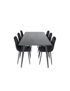 Matgrupp Dipp med Polar matstolar, 180 × 90 cm