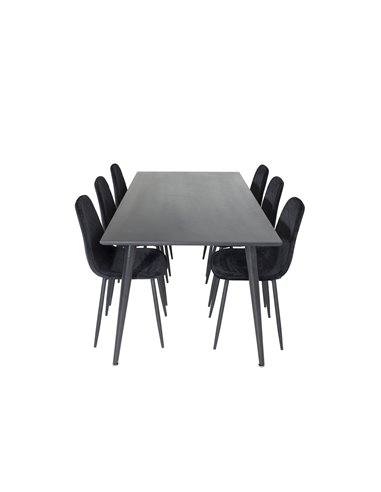 Matgrupp Dipp med Polar matstolar, 180 × 90 cm