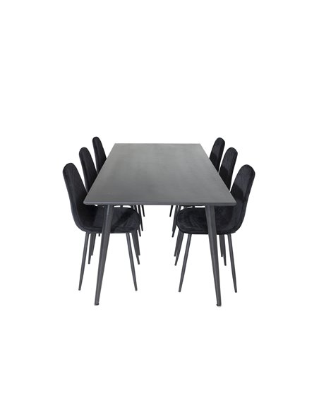 Matgrupp Dipp med Polar matstolar, 180 × 90 cm
