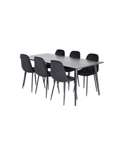 Matgrupp Dipp med Polar matstolar, 180 × 90 cm 2