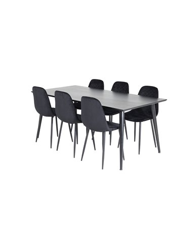 Matgrupp Dipp med Polar matstolar, 180 × 90 cm