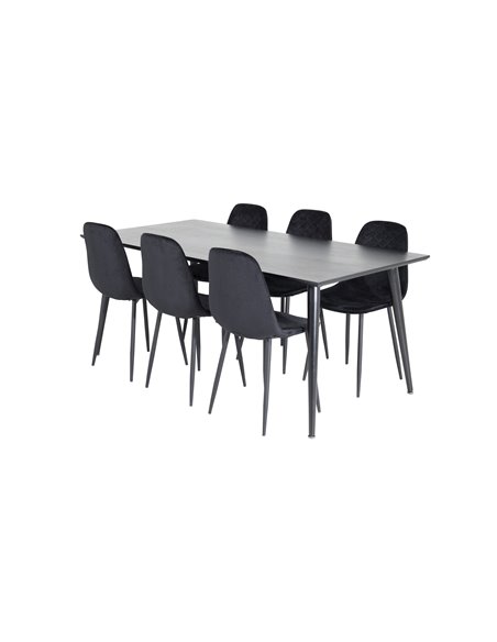Matgrupp Dipp med Polar matstolar, 180 × 90 cm