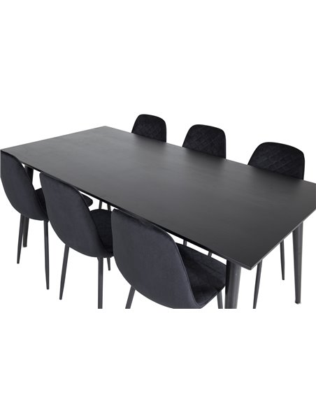 Matgrupp Dipp med Polar matstolar, 180 × 90 cm