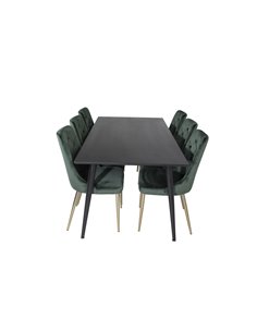 Matgrupp Dipp med Velvet Deluxe matstolar, 180 × 90 cm