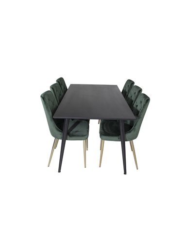Matgrupp Dipp med Velvet Deluxe matstolar, 180 × 90 cm