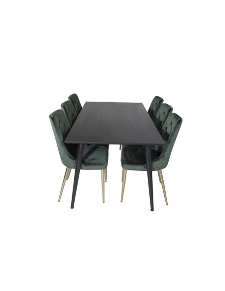 Matgrupp Dipp med Velvet Deluxe matstolar, 180 × 90 cm