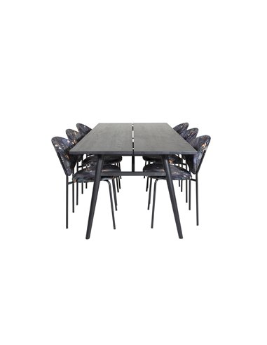 Matgrupp Sleek med Vault matstolar, 195 × 95 cm