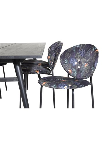 Matgrupp Sleek med Vault matstolar, 195 × 95 cm