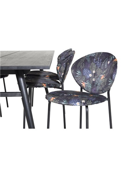 Matgrupp Sleek med Vault matstolar, 195 × 95 cm