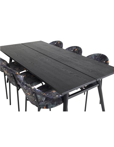 Matgrupp Sleek med Vault matstolar, 195 × 95 cm