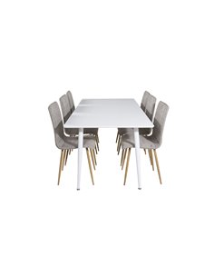 Matgrupp Polar med Windu matstolar, 180 × 90 cm