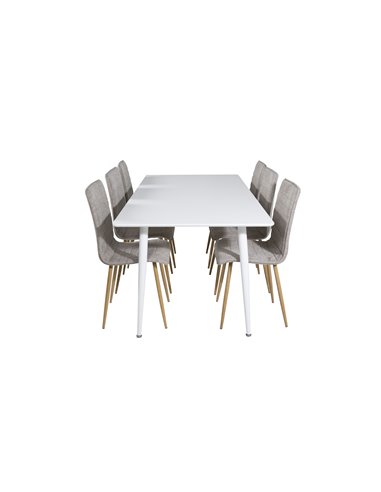 Matgrupp Polar med Windu matstolar, 180 × 90 cm
