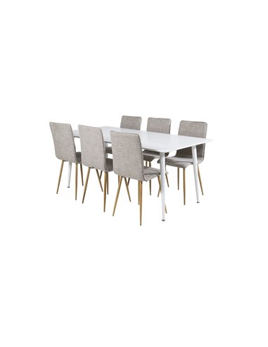 Matgrupp Polar med Windu matstolar, 180 × 90 cm