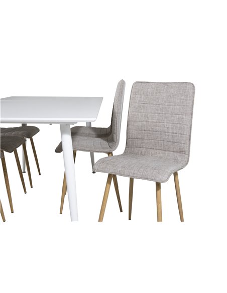 Matgrupp Polar med Windu matstolar, 180 × 90 cm