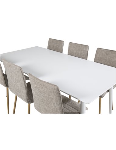 Matgrupp Polar med Windu matstolar, 180 × 90 cm