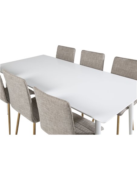 Matgrupp Polar med Windu matstolar, 180 × 90 cm