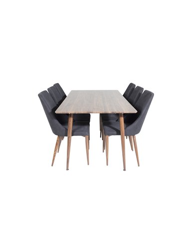 Matgrupp Polar med Leone matstolar, 180 × 90 cm