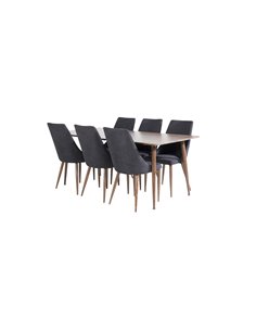 Matgrupp Polar med Leone matstolar, 180 × 90 cm 2