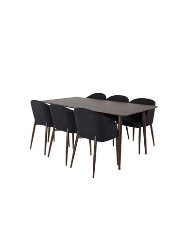 Matgrupp Polar med Arch matstolar, 180 × 90 cm