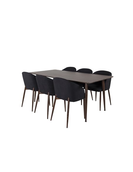 Matgrupp Polar med Arch matstolar, 180 × 90 cm