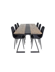 Matgrupp Jakarta med Polar matstolar, 200 × 90 cm