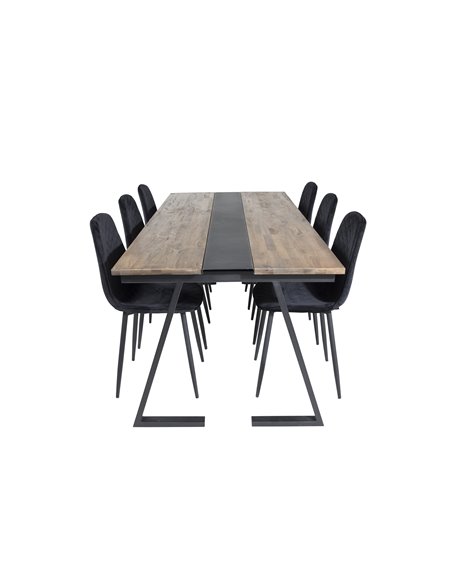 Matgrupp Jakarta med Polar matstolar, 200 × 90 cm